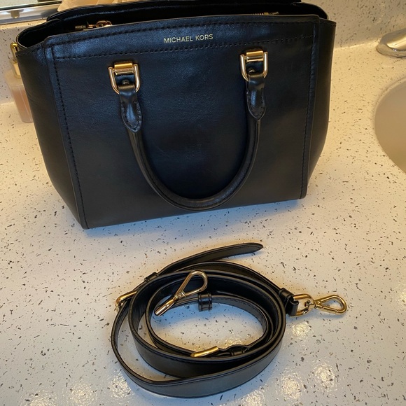 Michael Kors Handbags - Michael Kors Black Satchel with Gold Accents